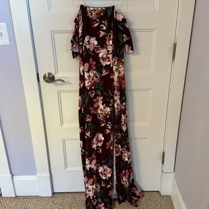 maxi off the shoulder dress